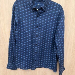 Ralph Lauren Navy Elephant Pattern Men's Shirt